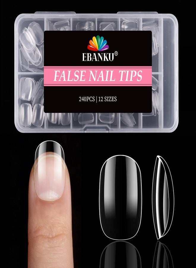 EBANKU 240 Pcs Kid False Nail Tips, Short Kids Clear False Nails Press on Nails for Little Girls Full Cover Children Fake Nails Fingernail Decoration - Image 1
